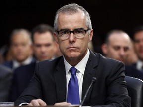 In this June 7, 2017 file photo, then acting FBI Director Andrew McCabe appeared before a Senate Intelligence Committee hearing about the Foreign Intelligence Surveillance Act on Capitol Hill in Washington.