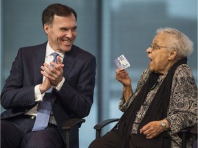 Bill Morneau, Minister of Finance, attends the unveiling of the new $10 bank note featuring black activist Viola Desmond in Halifax on March 8.