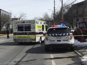 First responders at the scene of a crash on Durocher Street that claimed the life of a 60-year-old man.