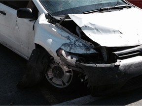 A car after a collision.