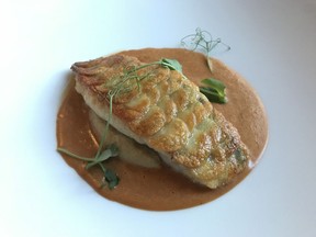 Potato-crusted red snapper with lobster sauce at Signatures' 2018 Gout de France dinner