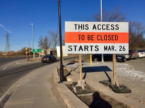 The eastbound on-ramp to the Queensway from Carling Avenue — just west of the Westgate Shopping Centre — is expected to close for good on Monday.
