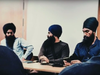 Left to right: Harwinder Singh, Shamsher Singh and Jagmeet Singh at an event hosted by the National Sikh Youth Federation, which advocates for an independent Khalistan.