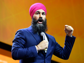 NDP Leader Jagmeet Singh speaks at the NDP Convention in Ottawa on Feb. 17, 2018.