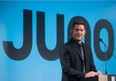 Michael Buble pauses while speaking after being introduced as the host of the 2018 Juno Awards, which will be held in Vancouver, during an announcement in Vancouver, B.C., on Tuesday November 21, 2017.