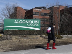 Algonquin College students on campus in Ottawa Monday March 26, 2018.   Tony Caldwell