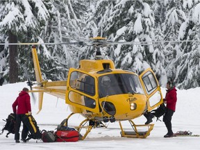 A  North Shore Search and Rescue helicopter.