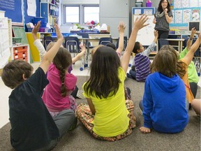 Amy Carp teaches her Grade 2-3 split class at Wilfrid Jury Public School in London on Monday September 30, 2013.