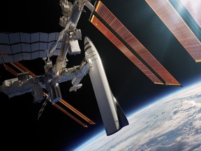 A digital rendering of what SpaceX's future missions to the International Space Station could look like