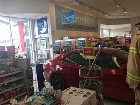 The car came to rest well inside the Shoppers Drugs on Walkley Road near Bank Street.