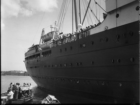 Jewish refugees line the rails of the St. Louis in Havana harbour, June 1, 1939. The next day, the ship was ordered to leave Cuban waters.  AP Images