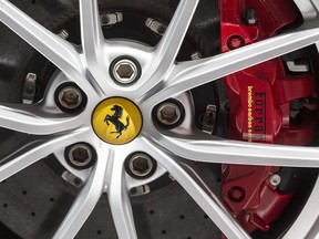 The wheel of a new Ferrari.