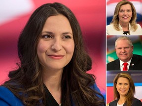 Clockwise from left: Ontario PC leadership candidates Tanya Granic Allen, Christine Elliott, Doug Ford and Caroline Mulroney.