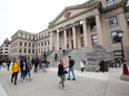 File photo of students on campus at the University of Ottawa.