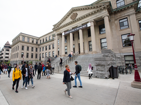 File photo of students on campus at the University of Ottawa.