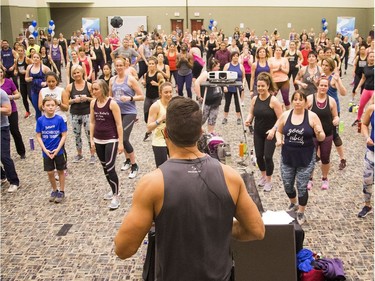 Beachbody Super Trainer, Joel Freeman, led a work out at the Ottawa Conference and Event Centre Saturday, April 7, 2018. Freeman co-created Beachbody's first MMA-styled workout, Core De Force, and is also Beachbody's resident weight lifting pro.