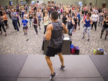 Beachbody Super Trainer, Joel Freeman, led a work out at the Ottawa Conference and Event Centre Saturday, April 7, 2018. Freeman co-created Beachbody's first MMA-styled workout, Core De Force, and is also Beachbody's resident weight lifting pro.