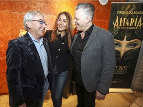 "There was a huge demand from fans," Daniel Fortin (right), vice-president of creation at Cirque du Soleil said after announcing the return of Alegria alongside Cirque president and CEO Daniel Lamarre, (left) with chief executive production officer Yasmine Khalil.