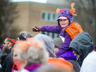 The Ottawa MS Walk took place Sunday April 29, 2018 with a 2.5km and a 5km option. Four-year-old Olive Levee on her dad Tyler's shoulders getting ready for the big walk. The Levee's were walking for Olive's mom.