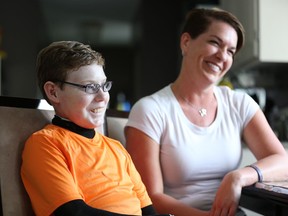 Jonathan Pitre with his mother, Tina Boileau.