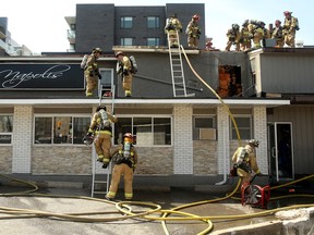 Napoli's Restaurant Pizza and Pasta on Richmond near Island Park Drive had a small fire erupt between the walls, which local firefighters tackled from the roof Monday (April 9, 2018).