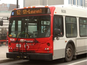 An OC Transpo bus with mixed-case signage.