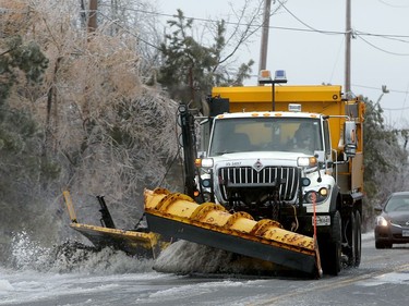 Freezing rain across the city knocked out power lines, snarled traffic and generally wreaked havoc across the capital Monday (April 16, 2018).