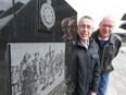 Rob Collins (R) and Larry Capstick are two retirees who created three bike tours through Ottawa that stop at every war memorial/site.