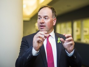 Ottawa Senators general manager Pierre Dorion talks to media during the NHL Draft Lottery on Saturday. (ERNEST DOROSZUK/Postmedia Network)