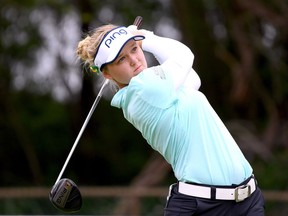 Brooke Henderson of hits her drive on the fifth hole during the final round of theLPGA LOTTE Championship in Hawaii. With six career victories overall, Henderson ranks second among Canadians all-time.