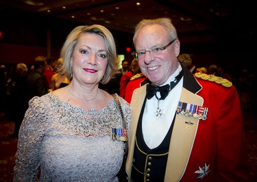 Army Ball chair retired lieutenant-colonel Fran Chilton-Mackay and Hon. Lt.-Col. (Hon.) Dan Mackay of the Cameron Highlanders‎ of Ottawa.