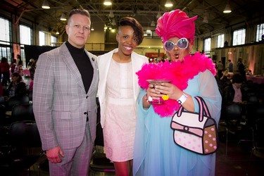 From left, Shawn Minnis, Canadian vocalist Kellylee Evans and China Doll, Youth Role Model of the Year Award recipient.