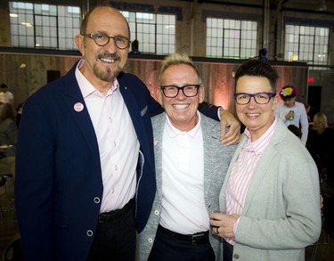 From left, Dr. Andrew Ember, Tim Hutchinson and Coun. Catherine McKenney, Youth Role Model of the Year Award recipient.