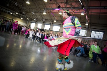 Theland Kicknosway of Walpole Island First Nation performed a grass and hoop dance for the crowd.