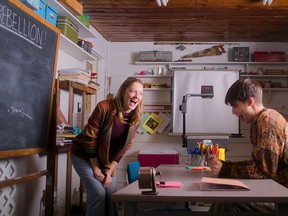 Judy Greer and Daniel Doheny in Adventures in Public School.