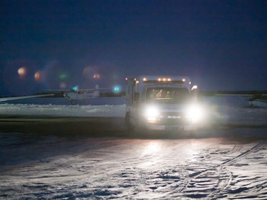 An emergency vehicle is seen near the crash site on April 6, 2018.