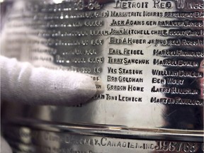 The names of Hockey Hall of Famers like Bobby Hull, Maurice "Rocket" Richard and Howe will be removed from the Stanley Cup to make room for the next generation of champions. When a new layer is added to the 126-year-old trophy, the championship teams from 1954-65 will need to be removed so the trophy doesn't grow too big to travel.