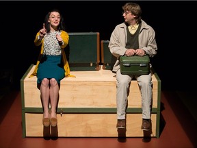 Gabriella Gadsby as "Sophie," and David Whiteley as "Jonah" in the play Blink at the Gladstone Theatre.