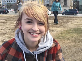Brooke Deschamps, 22, was at Parliament Hill celebrating 4-20. She has been smoking pot since she was 16 and says it helps her control her anxiety.