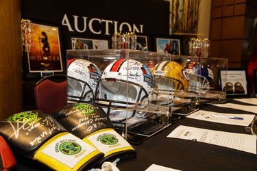 Silent auction items on display at the 6th Annual Casino Royale.
