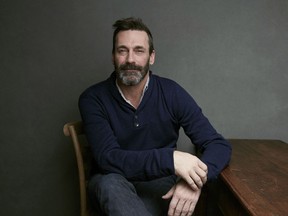 Jon Hamm poses for a portrait to promote the film "Beirut" at the Music Lodge during the Sundance Film Festival on Monday, Jan. 22, 2018, in Park City, Utah. Between the five languages spoken onset, bureaucracy issues and speedy month-long shoot during Ramadan when Muslim crew members were fasting, producers on the new hostage drama "Beirut" "moved mountains" to shoot in Morocco, says star Jon Hamm.