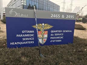 The Ottawa Paramedic Service supporting Humblestrong like many Canadian households with a hockey stick out front.