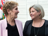 Ontario Premier Kathleen Wynne, left, with NDP Leader Andrea Horwath in February.