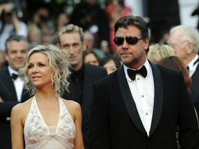 Australian actor Russel Crowe and his now-ex-wife Danielle Spencer arrive for the opening ceremony and screening of Robin Hood at the 63rd Cannes Film Festival on May 12, 2010 in Cannes.