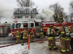 Ottawa Fire on scene of a two-Alarm fire at 24 Snowberry Way in Stittsville.