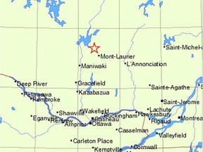 Mont-Laurier map from Earthquakes Canada.