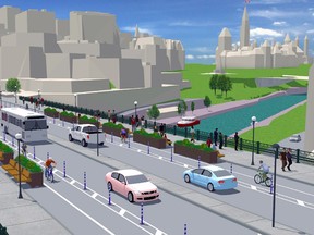The City of Ottawa's proposed redesign changes to the Mackenzie King Bridge, presented to the transportation committee on April 4, 2018. Source: City of Ottawa