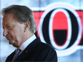 Ottawa Senator owner Eugene Melnyk will join GM Pierre Dorion at the town-hall sessions next Tuesday and Wednesday.  Tony Caldwell/Postmedia