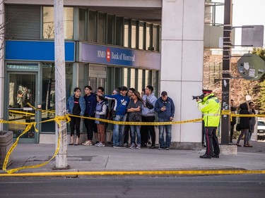 Emergency services close Yonge Street in Toronto after a van mounted a sidewalk crashing into a number of pedestrians on Monday, April 23, 2018.