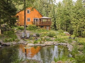 Jean Brûlé's swimming pool size pond next to his house in Val-Morin is 8 metres x 9 metres and is 1.5 metres deep in some places.